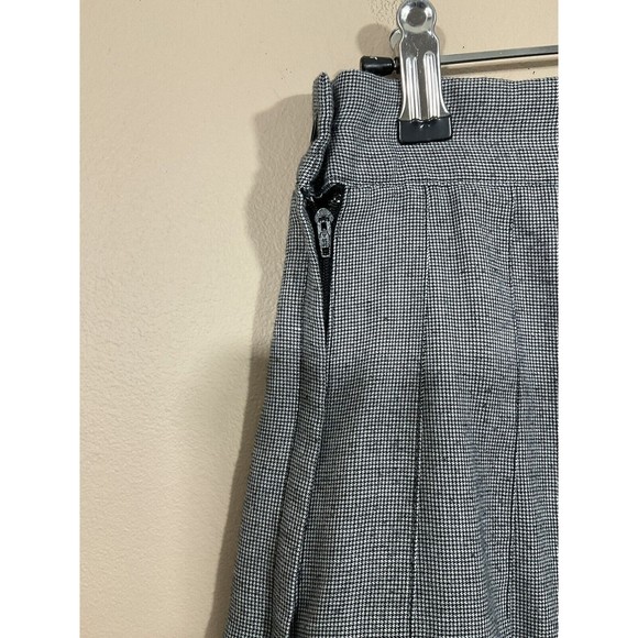 VTG Maggie Lawrence Houndstooth Pleated Skirt 10 Gray 90s Preppy Academia Retro - Picture 3 of 6